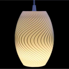 Colgante techo LUNA grande 25cm E27 impresión 3D sustentable moderno deco CHIMBA - comprar online
