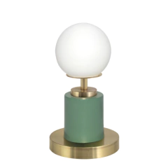 Lámpara velador escritorio ROMY G9 tulipa opal globo vintage bronce deco DON BELL - tienda online