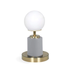 Lámpara velador escritorio ROMY G9 tulipa opal globo vintage bronce deco DON BELL