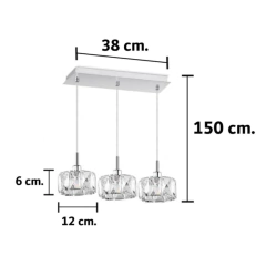Colgante MERY 3 luces Cristal G9 PALACIO en internet