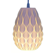 Colgante techo PALOMA grande 25cm E27 impresión 3D sustentable moderno deco CHIMBA