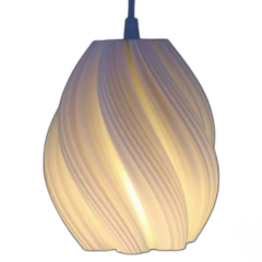 Colgante techo LUCIA chico 14cm E27 impresión 3D sustentable moderno deco CHIMBA