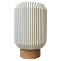 Lámpara velador escritorio ELITA E27 grande 46cm pantalla impresión 3D madera de lenga sustentable moderno deco nórdico CHIMBA