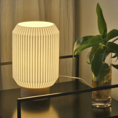 Lámpara velador escritorio ELITA E27 grande 46cm pantalla impresión 3D madera de lenga sustentable moderno deco nórdico CHIMBA en internet