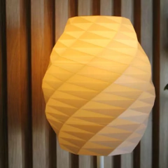 Lámpara velador escritorio PIA E27 pantalla impresión 3D sustentable moderno deco CHIMBA en internet
