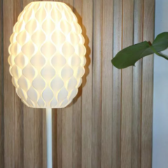 Lámpara velador escritorio GINA E27 pantalla impresión 3D sustentable moderno deco CHIMBA - comprar online