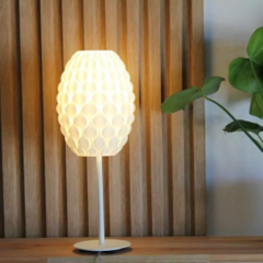 Lámpara velador escritorio GINA E27 pantalla impresión 3D sustentable moderno deco CHIMBA en internet
