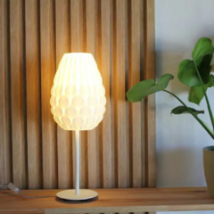 Lámpara velador escritorio PALOMA E27 pantalla impresión 3D sustentable moderno deco CHIMBA - comprar online