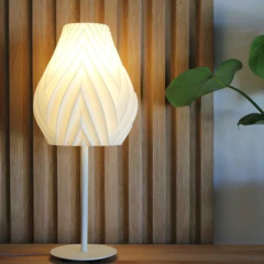 Lámpara velador escritorio MELANIE E27 pantalla impresión 3D sustentable moderno deco CHIMBA - comprar online