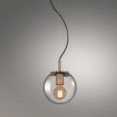 Colgante techo WATER 1 luz E27 globo transparente Ø18 cm moderno ARA - comprar online