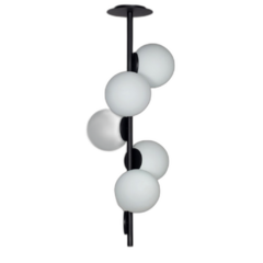 Colgante techo BEST 6 luces E27 vertical tulipa globo opal Ø10cm moderno ARA