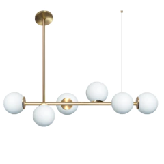 Colgate techo BEST 6 luces E27 horizontal base portatensor redonda tulipa globo opal Ø15cm moderno ARA