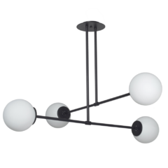 Aplique araña colgante techo KING suspendido 4 luces E27 tulipa globo opal Ø15cm moderno ARA