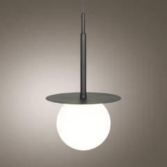 Colgante techo GIRARE 1 luz E27 globo opal Ø18 cm disco Ø27cm moderno ARA - comprar online