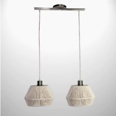 Colgante techo FLORA 2 luces E27 hilo cuerdas o yute moderno deco URBANO