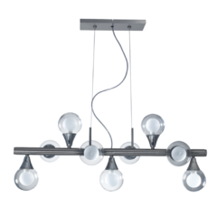 Colgante techo FINLANDIA 9 luces G9 tulipas vidrio transparente moderno minimalista VIGNOLO