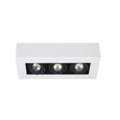 Plafón cardánico ZONIC 3 luces GU10 LED dicroica rectangular móvil orietable LUCCIOLA
