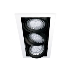 Embutido empotrable techo SPACE 3 luces AR111 rectangular móvil orientable moderno LUCCIOLA - comprar online