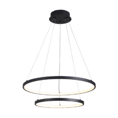 Colgante techo doble aro LENKA LED 72W negro diseño moderno MARKAS