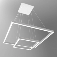 Colgante techo QUADRA DOBLE LED integrado plata diseño moderno GSG - comprar online
