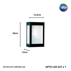 Aplique Farol Exterior Vidrio Difuso Hierro Muro 2 TEC en internet