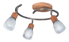 Aplique 3 Luces Circular Riel Nordico Madera - comprar online
