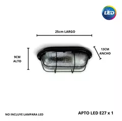 TORTUGA OVAL GRANDE METALICA CHAPA E27 SJI - comprar online