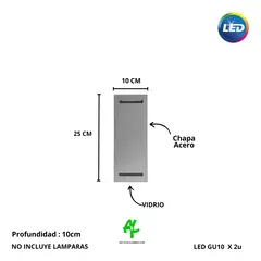 APLIQUE PARED EXTERIOR LED BIDIRECCIONAL GU10 LED - tienda online