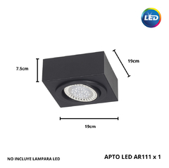 Aplique Plafon Box 1 LUZ Techo Cuadrado Led AR111 San Justo Iluminacion en internet