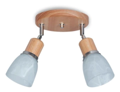 Aplique 2 Luces Circular Nordico Madera - comprar online