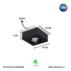Aplique Plafon Box 1 LUZ Techo Cuadrado Led GU10 San Justo Iluminacion en internet