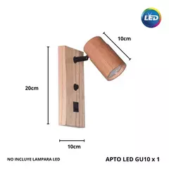Aplique spot velador pared móvil 1 luz led GU10 dormitorio CARILUX - tienda online