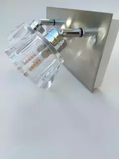 Aplique spot pared o techo KLAM 2 luces G9 base rectangular acero tulipa cristal orientable apto baño JS en internet