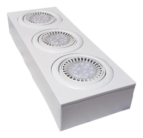 Aplique Plafon Techo Rectangular AR111 3 Luz Lamparas