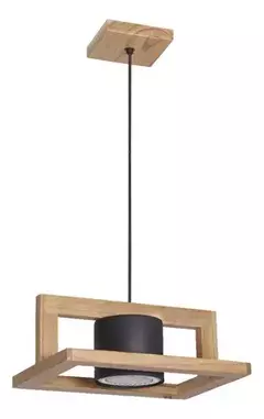 Colgante techo 1 luz AR111 madera paraíso con tacho en metal negro o blanco nórdico moderno CARILUX - comprar online