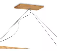 Colgante techo rectangular madera lampara triple LED integrado 6w luz fría o cálida tanza acero extensible nórdico CARILUX - comprar online