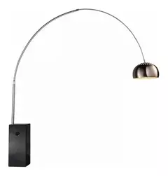 Lampara de pie arco cromada moderna Ø32cm base marmol CANDIL - tienda online