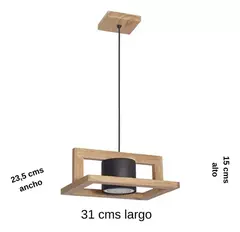 Colgante techo 1 luz AR111 madera paraíso con tacho en metal negro o blanco nórdico moderno CARILUX en internet