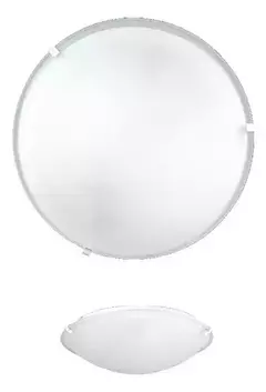 Imagen de Plafón Redondo Con Difusor Policarbonato 2 luces E27 Techo 220v Blanco SAN JUSTO