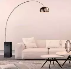 Imagen de Lampara de pie arco cromada moderna Ø32cm base marmol CANDIL