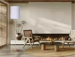 Lámpara de pie SOFI Nórdica madera paraíso metal blanco o negro pantalla de lino CARILUX - comprar online