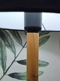 Imagen de Lámpara de pie SOFI Nórdica madera paraíso metal blanco o negro pantalla de lino CARILUX