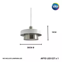Colgante techo EMA pantalla 30cm living habitacion E27 LMP