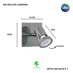 Spot aplique velador pared SILVER dormitorio baño 1 luz GU10 SJ - tienda online
