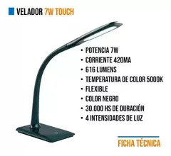 Lampara de escritorio FLIP LED flexible intensidades touch CANDIL en internet