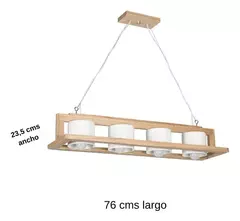 Colgante techo 4 luces AR111 madera paraíso con tacho en metal negro o blanco nórdico moderno industrial CARILUX - comprar online