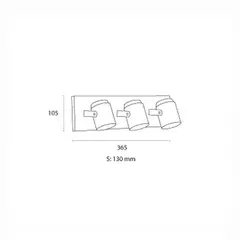 Aplique spot pared o techo 3 luces LED GU10 FAR en internet