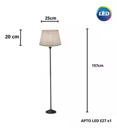 Lámpara de pie Granada 1 luz E27 moderna diseño living comedor LDS - comprar online