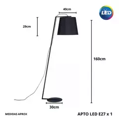 Lámpara de pie KINU 1 luz E27 moderna diseño living comedor LDS - Artyluz