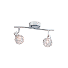 Aplique plafón techo o pared LINEA CALADO 2 luces G9 tulipas cristal cromo moderno COLOR CÁLIDO